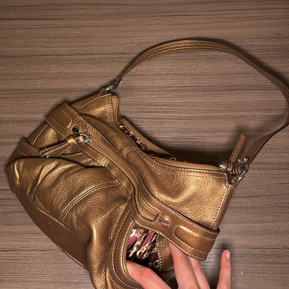 Vintage Tignanello Gold Shoulder Bag Purse
